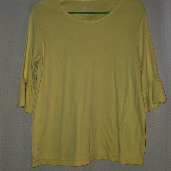 Blair Tops - BLAIR Yellow Ruffle Sleeve Top